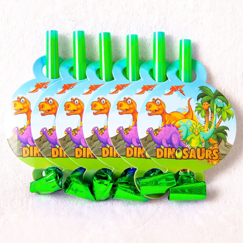 dinosaur 12 шт./партия, милый геймпад в горошек, напечатанные свистки, вечерние, дующие драконов, для игровых проигрывателей, вечерние принадлежности и украшения - Цвет: dinosaur