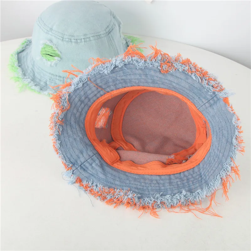 Складная джинсовая Панама для детей детские джинсы девочек солнцезащитная Кепка