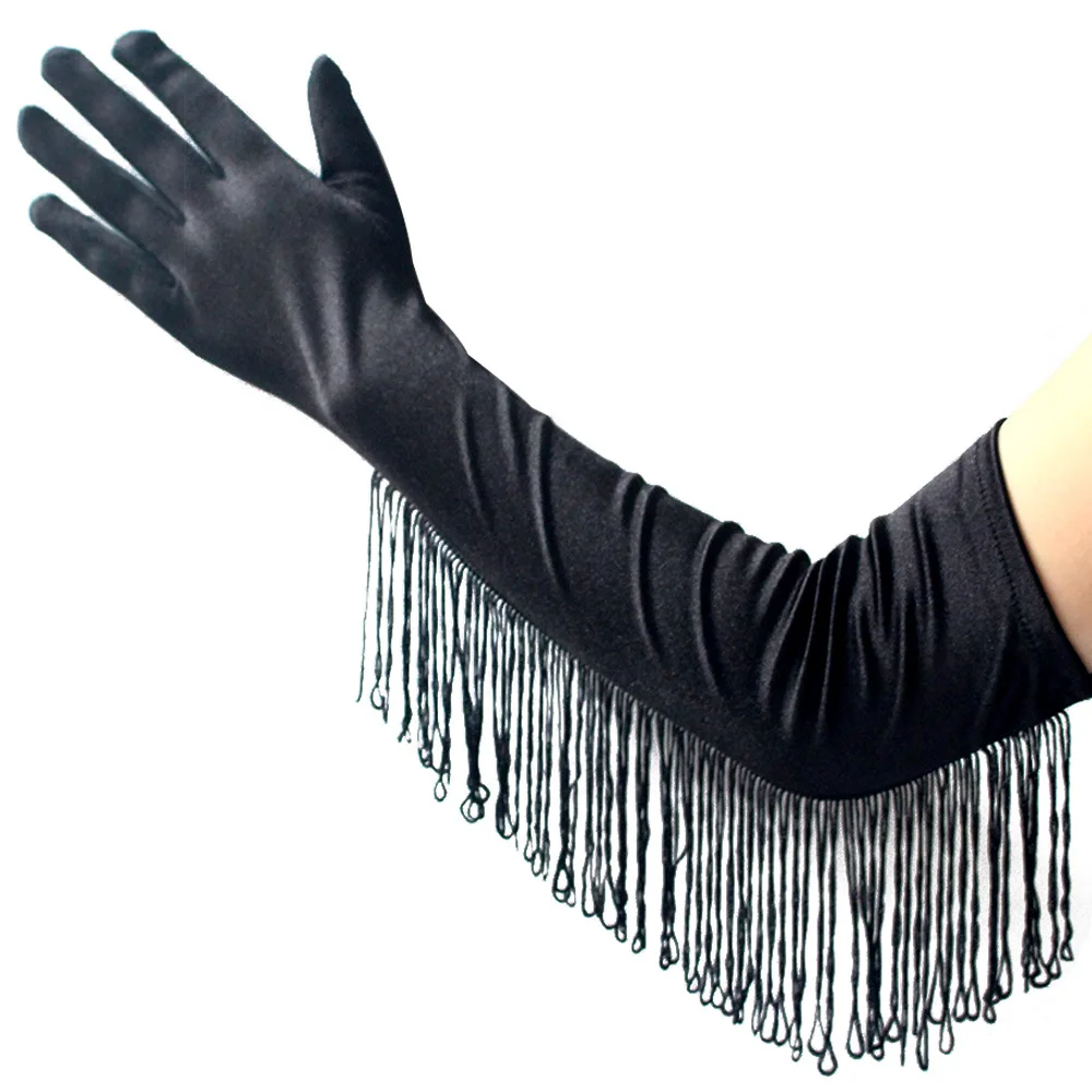 

Cosplay Punk Girl Tassel Long Satin Gloves Game Show Cos Hand Sleeve Clothing Accessories