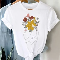 new women t shirt i love flowers tops line drawing printed t shirt female summer short sleeve tee shirt harajuku graphic t shirt