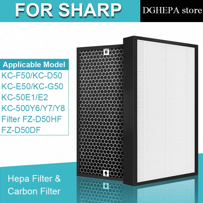 

Replacement Sharp Air Purifier FZ-D50HF FZ-D50DF HEPA Carbon Filter for KC-F50 KC-D50 KC-E50 KC-G50 KC-50E1/E2 KC-500Y6/Y7/Y8