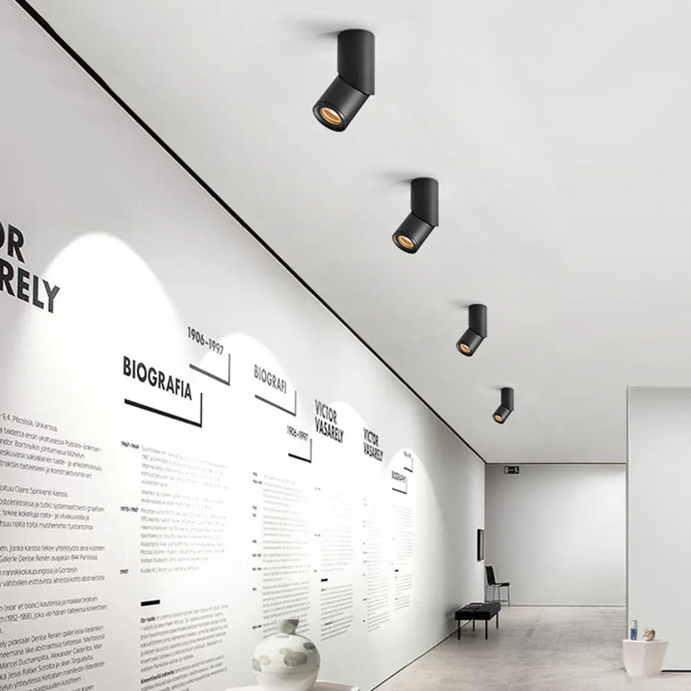 

[DBF]360 Degree Rotatable Dimmable LED Surface Mounted Rail Track Light 10W 12W 15W LED Ceiling Spot Lights 3000K/4000K/6000K