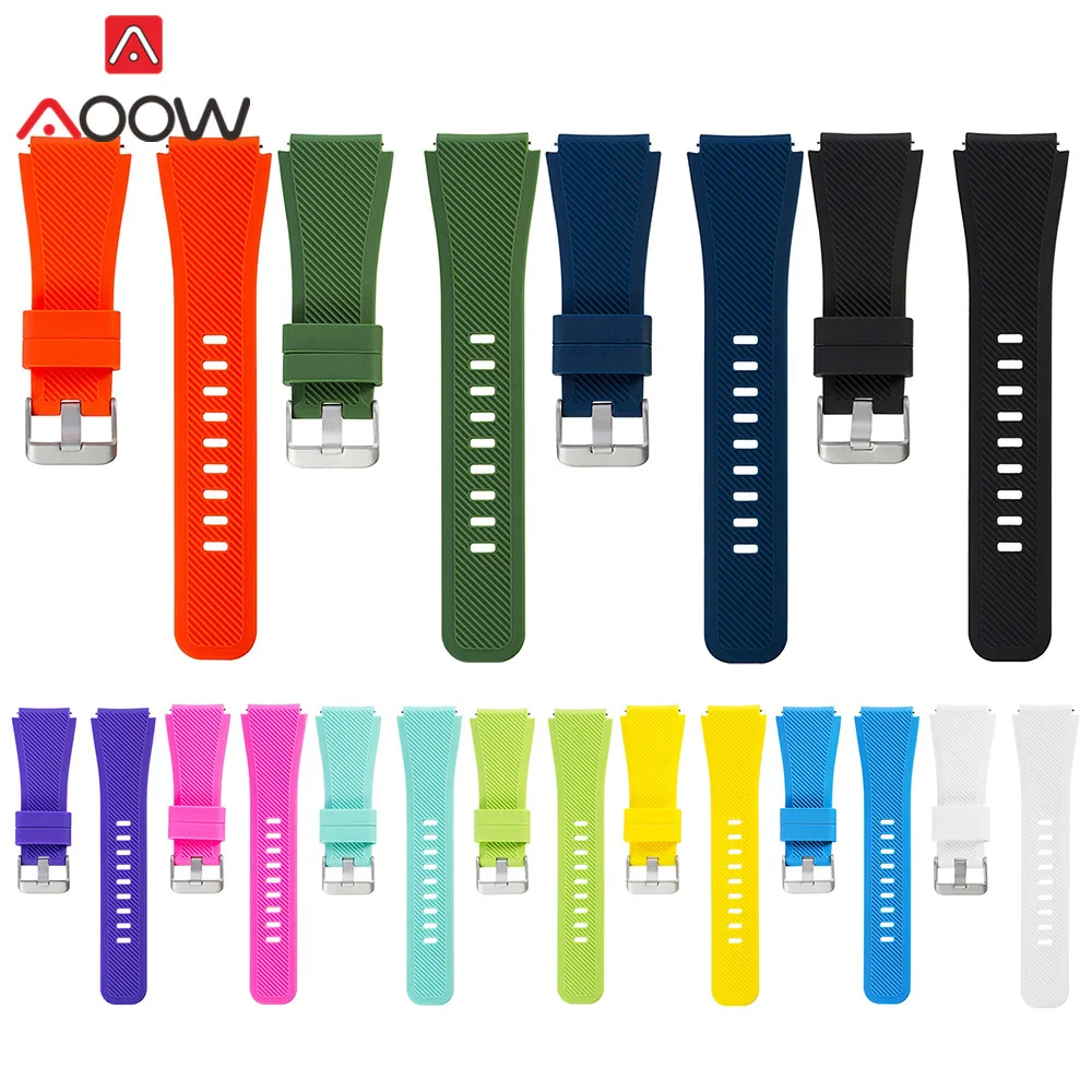 

22mm Sport Silicone Strap for Samsung Galaxy Watch 46mm Gear S3 Huami Amazfit Stratos Pace Soft Rubber Waterproof Bracelet Band
