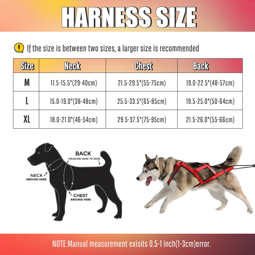 

Waterproof Dog Sled Harness Reflective Sledding Harness Medium Large Dog Strength Weighting Strap for Skijoring Scootering