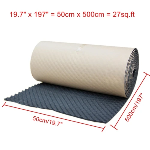 UXCELL 50*100/200/300/500 см Хлопковые смеси интерьерная студия звуковые акустические амортизаторы автомобильные Звукоизоляционная пена, подавитель изоляционный мат - Название цвета: Серебристый