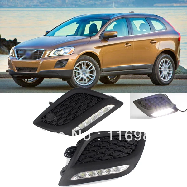 Дневные ходовые огни с черной крышкой 1 комплект белые светодиодный дневные для