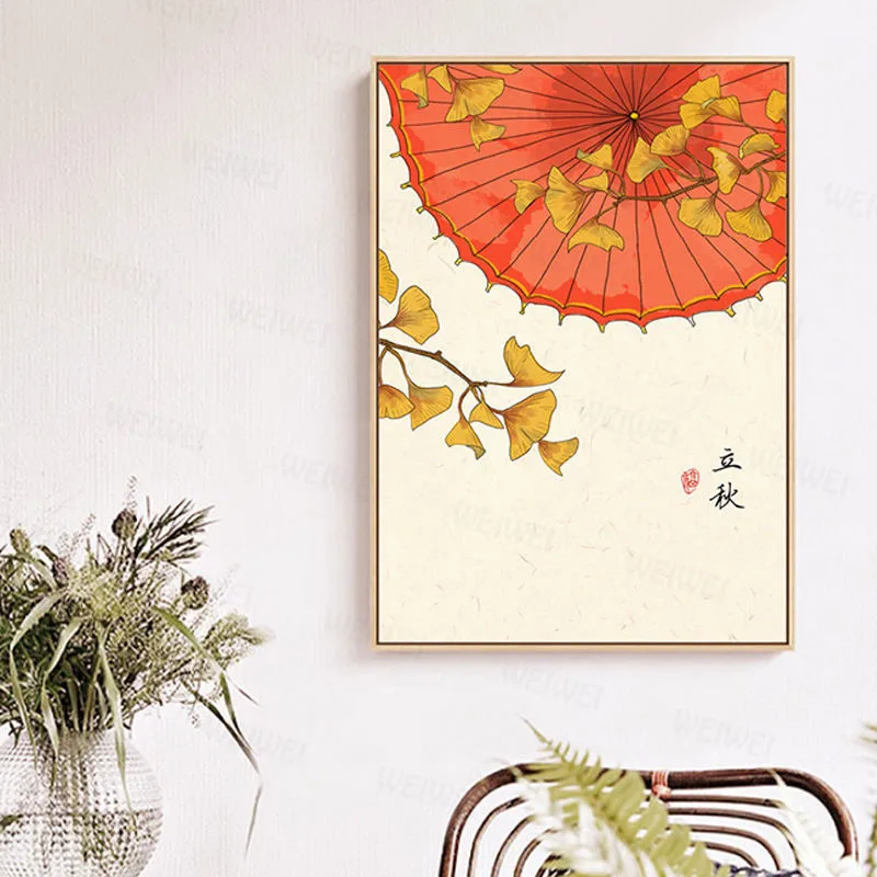 Традиционная китайская культура 24 солнечных термина красный зонтик-лодка