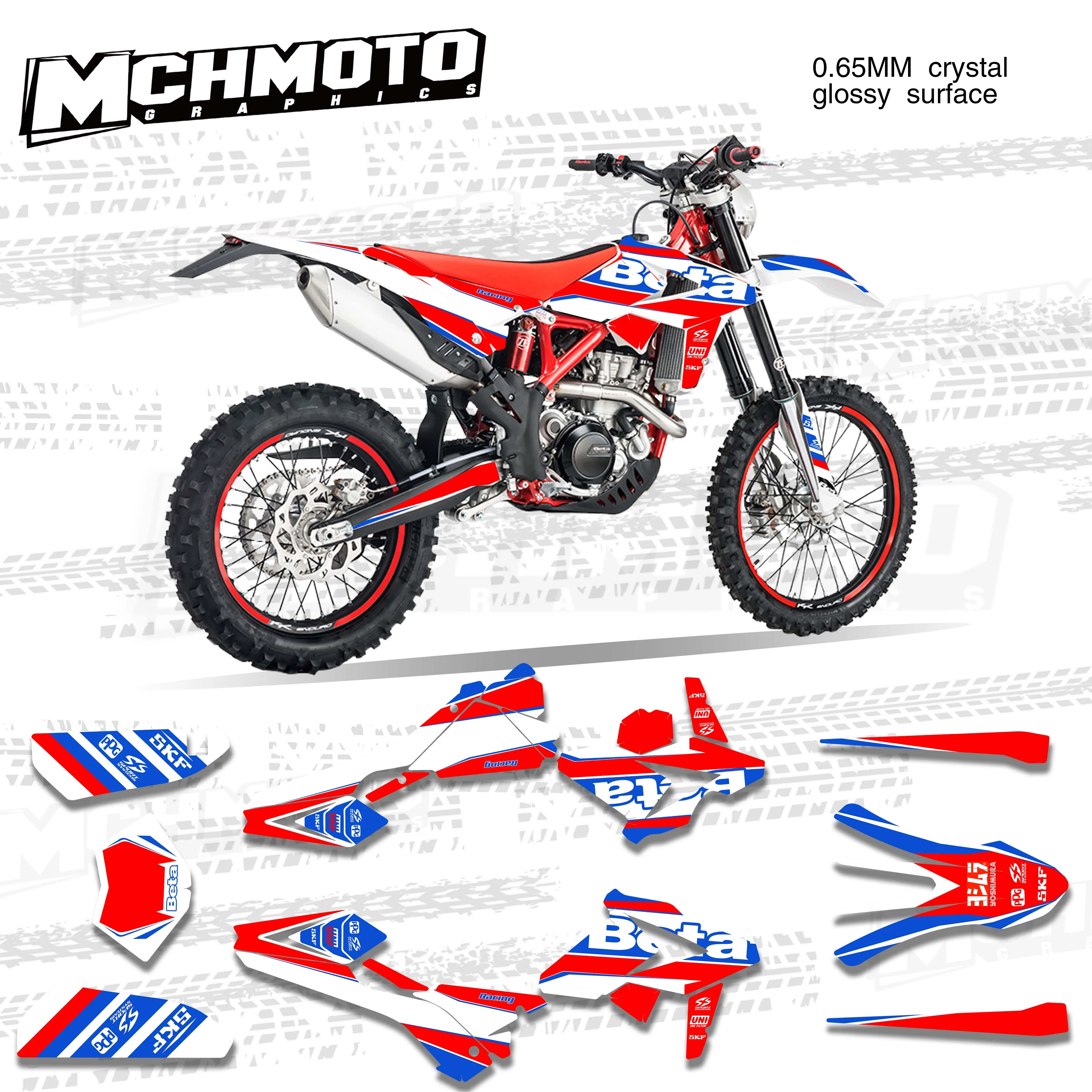 Набор графических наклеек и стикеров MCHMFG для мотоциклетной команды BETA RR 18-19 2018 2019