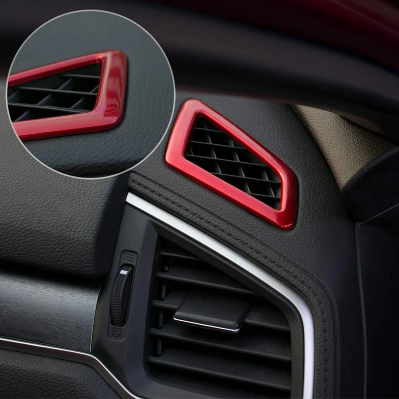 

3Pcs Front Center Control Dashboard Stripe Trim with Dashboard Air Vent Cover Sticker for 10Th Gen Honda Civic 16-20