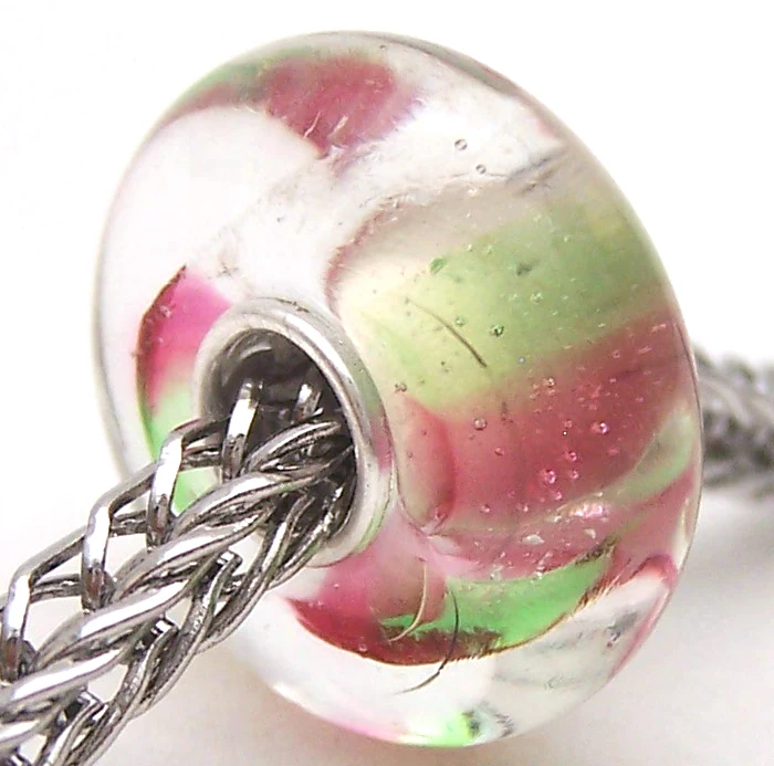 

PJG3136 100% S925 Sterling Silver Beads Murano Glass beads Fit European Charms Bracelet charms diy jewelry Lampwork GlassBeads