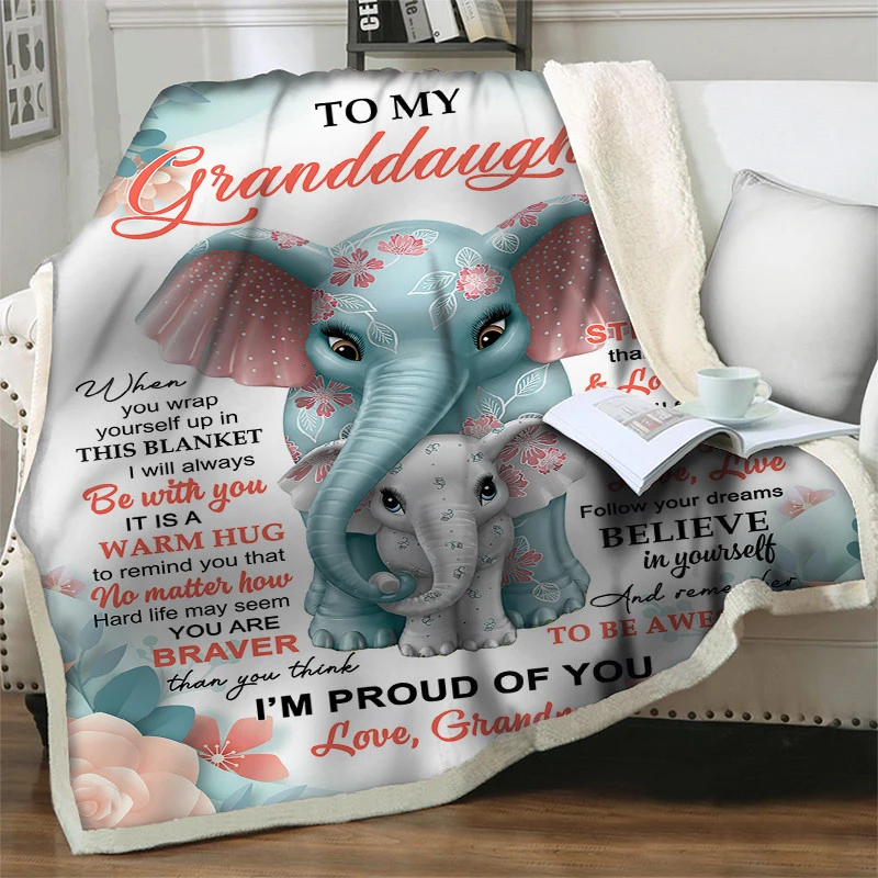 Birthday Gifts Letter To My Granddaughter Warm Soft Flannel Blanket Picnic Travel Quilts Home Textiles