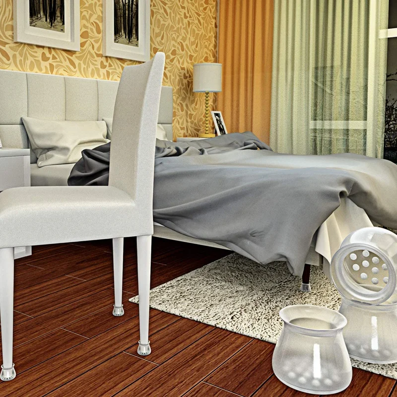 

36 Pcs Chair Leg Floor Protection Pad Silicone Furniture Leg Cap Protective Cover Non-Slip Chair Table Foot Pad