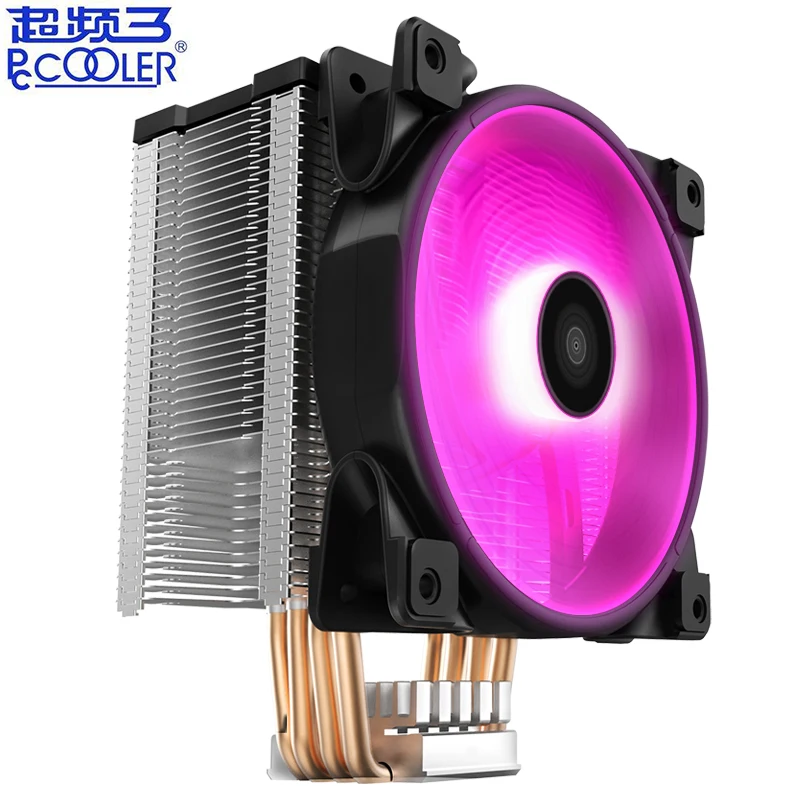 Pccooler X4 4 Heatpipe CPU кулер радиатора 12 см 12В/4PIN RGB тихий вентилятор для Intel LGA 115x AMD AM4 120 мм