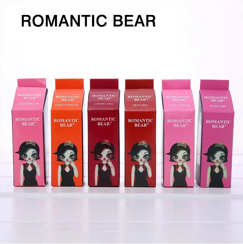 Романтический Мишка капельница краситель блеск для губ без маркировки Жидкий