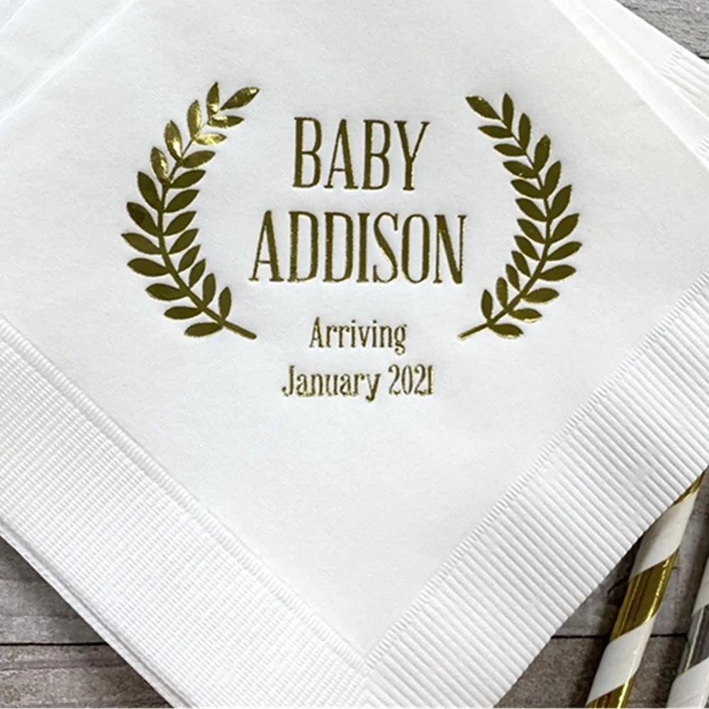 Napkins Baby Shower Naming Custom Monogram Lots Of Colors Available!