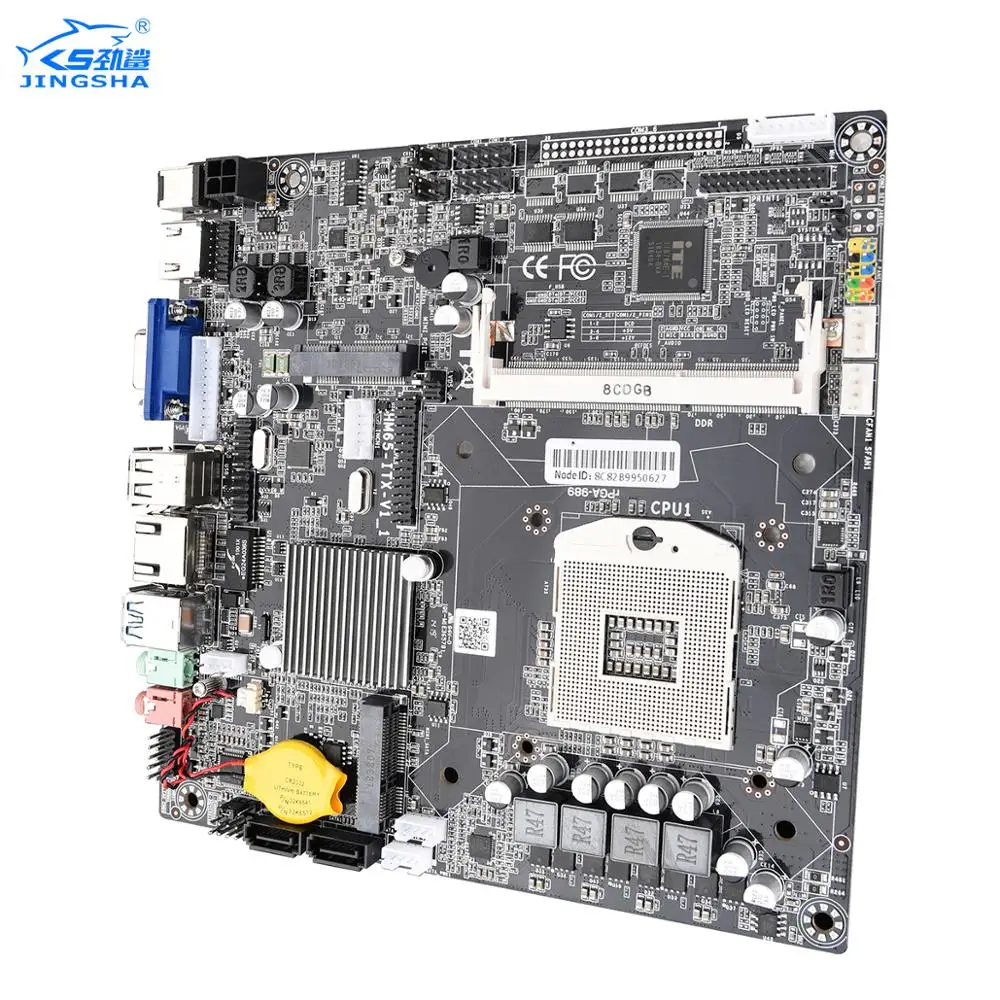 Мини ITX PGA988 HM65 Материнская плата поддерживает мобильный процессор DDR3 Core i3 i5 i7 cpu с VGA USB2.0 Mini PCIe для мини-ПК, POS, AIO