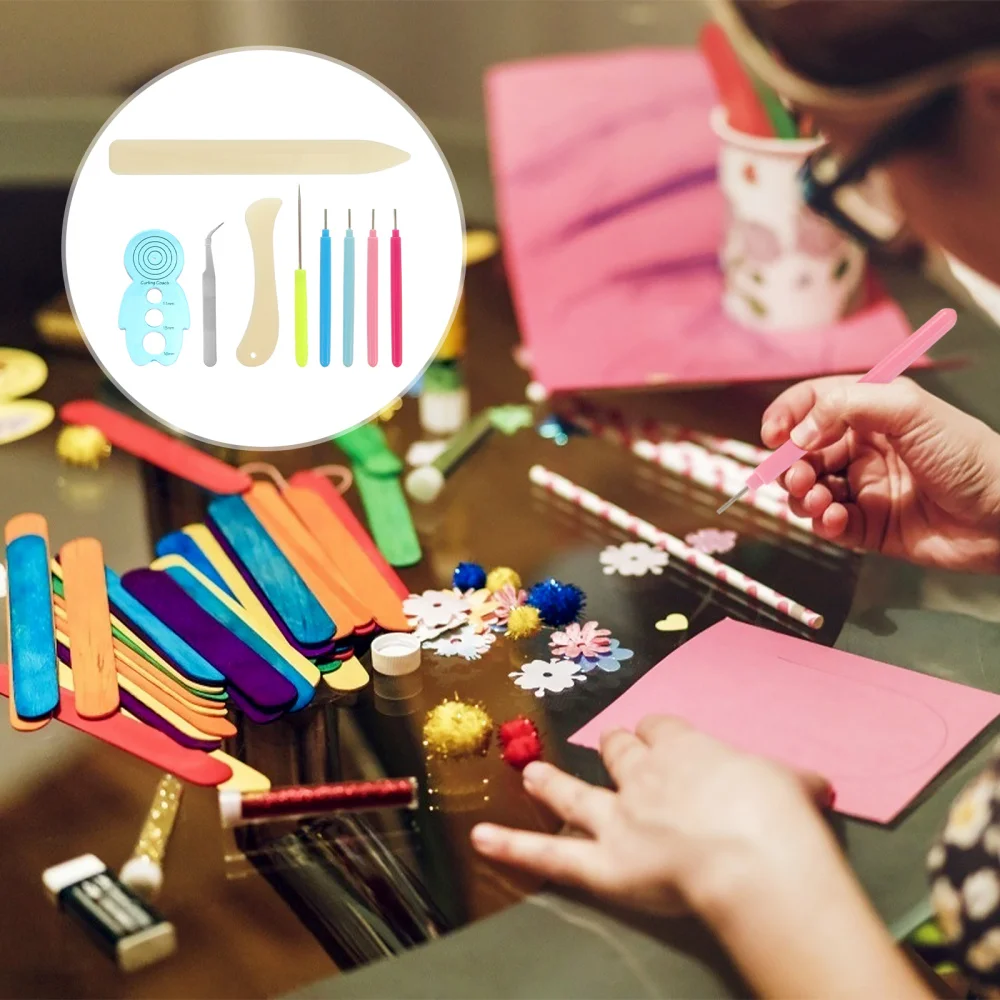 9 шт. Бумага Рюш кухонная утварь силиконовые щипцы иглы пера для DIY Искусство