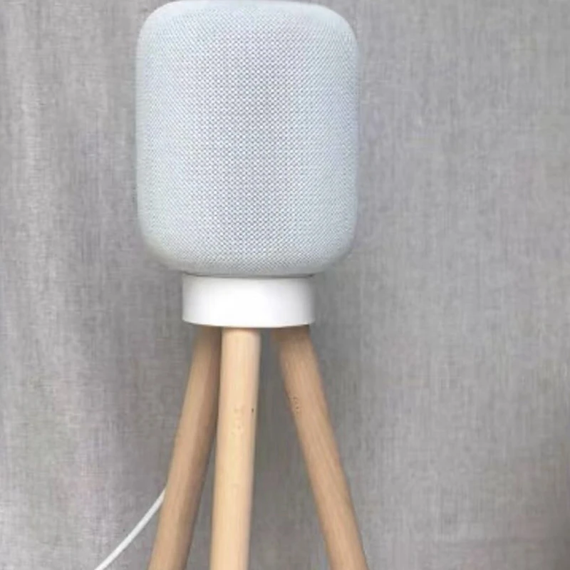 

HOT-for Apple HomePod Smart Speaker Base HomePod Accessories Fixed Height Speaker Solid Wood Floor Stand-60CM(White Base)