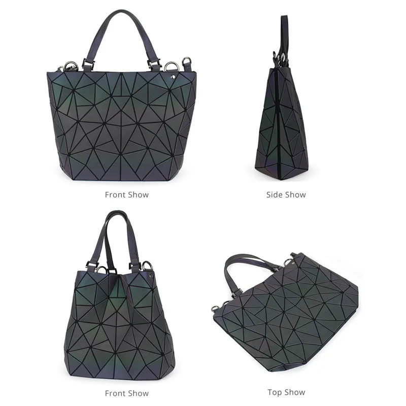 

2021 New Three-Piece Set Geometric Diamond Quilted Handbag Women's Luminous Bucket Bag Women's All-Match Shoulder Crossbody Bag