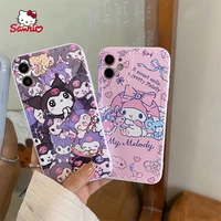 sanrio kuromi cartoon cute phone case for iphone12 12pro 12promax 11 pro 11promax mini x xs max xr 7 8 plus cover