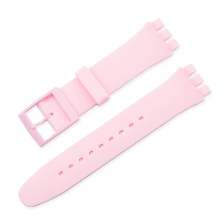 12 мм 16 мм 17 мм 19 мм 20 мм силиконовый сменный ремешок для часов Swatch спортивный резиновый женский цветной ремешок аксессуары для браслетов - Цвет ремешка: Light pink