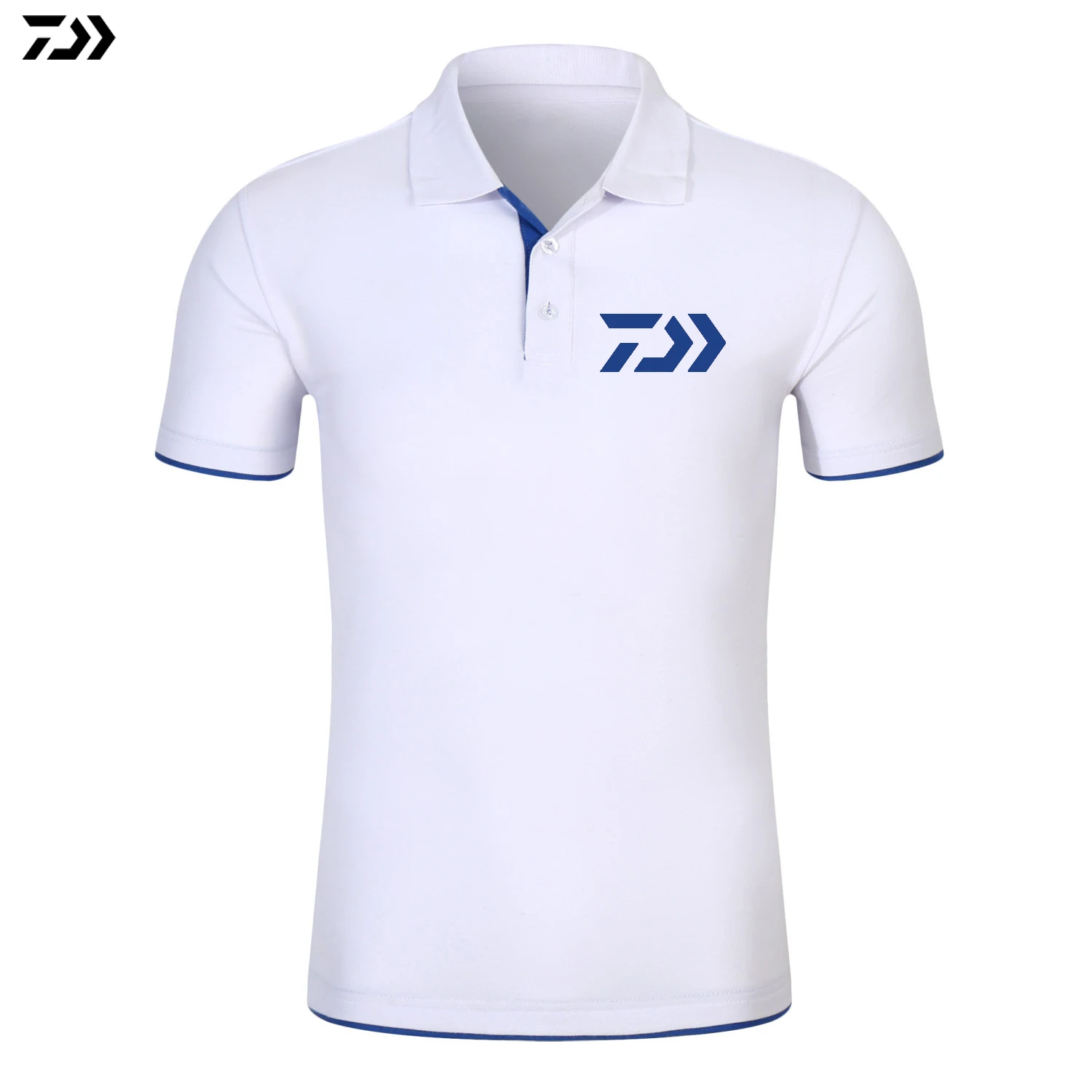 White Blue Daiwa Футболка фирменная Новинка Рыбалка поло тройник быстросохнущая дышащая спортивная уличная мужская одежда Рыбалка короткий рукав Топ Рыбалка Футболка - Цвет: White Blue