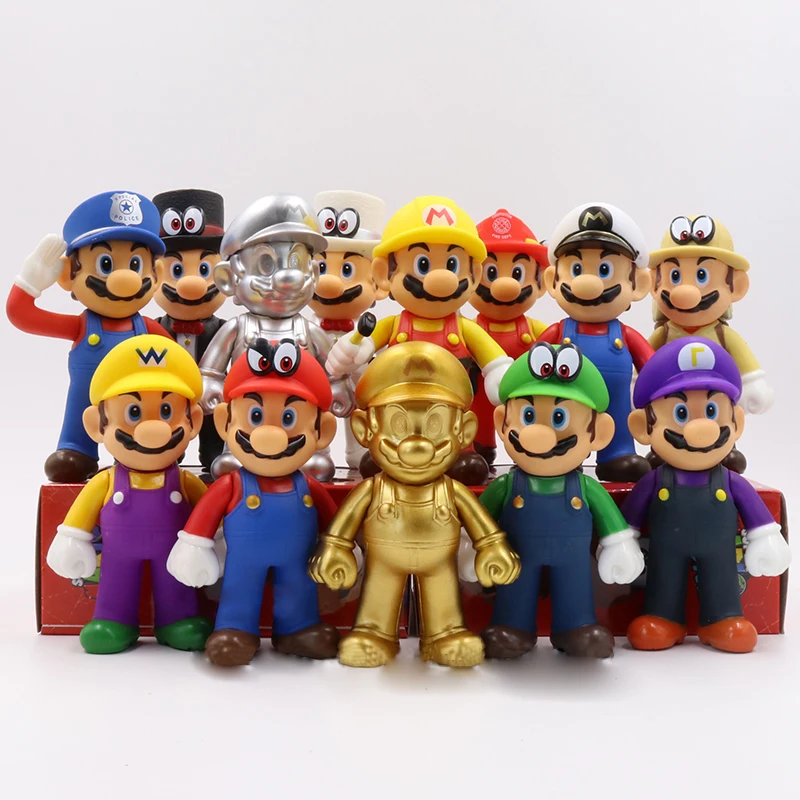 13 см Супер Марио Брос Луиджи Йоши копа Maker Odyssey Paddestoel Toadette фигурки героев игрушки