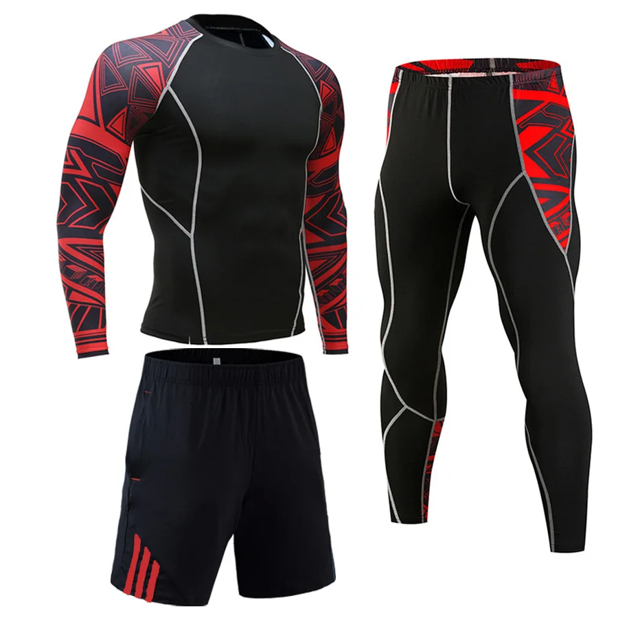 

Jogging suit 3D Printing Wolf head quick-drying Sportswear Compressed MMA Fight Training Set Running skins base layer sport 4XL