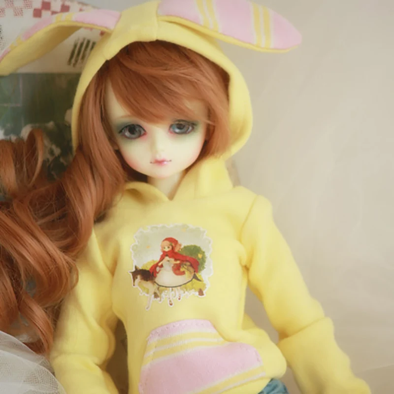 Одежда для кукол Bybrana Bjd желтая плюшевая с кроличьими ушками|Куклы| |