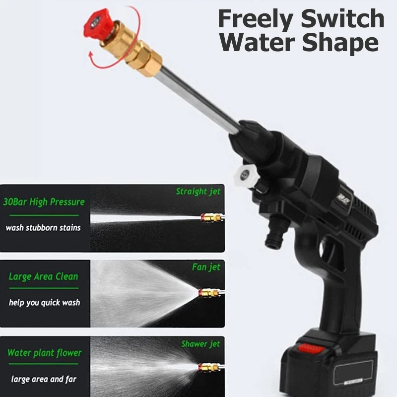 Дешево 188/288VF 30 бар Беспроводной мойка высокого давления водяной пистолет портативный мойщик высокого давления пенный генератор для батареи Makita