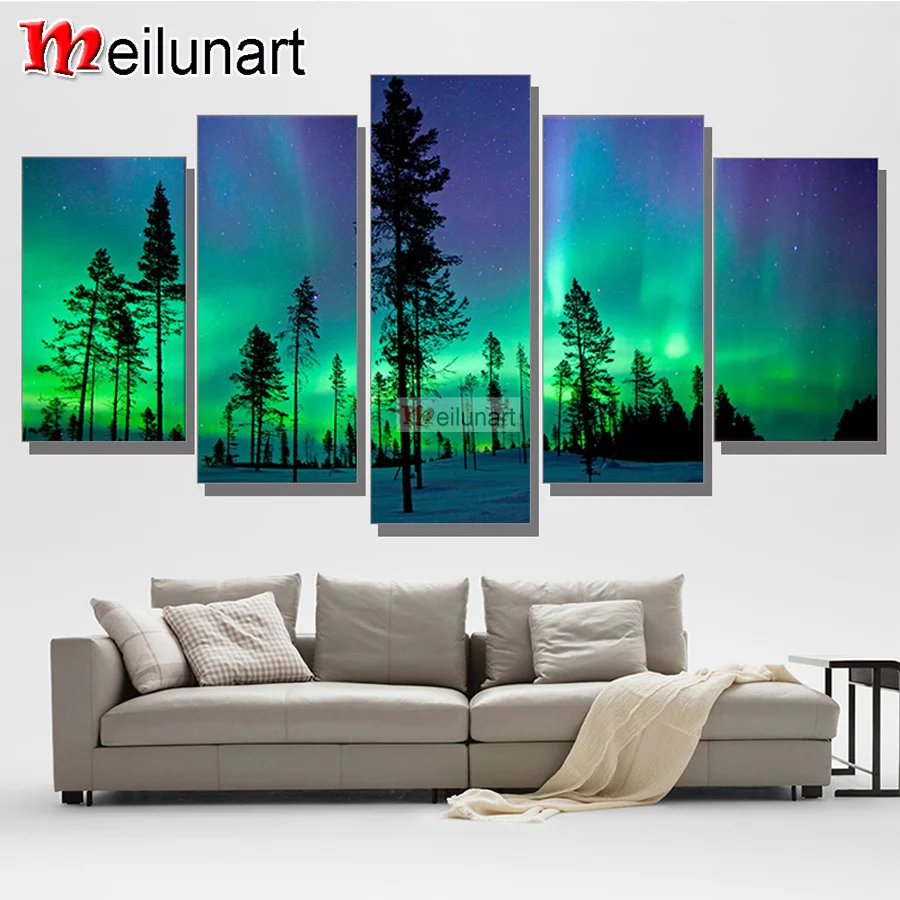 

Украшение для стен, 5 предметов, квадратная, круглая, алмазная вышивка