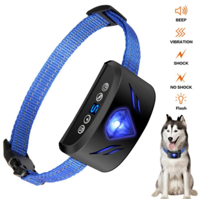 

Pet Dog Ultrasonic Training Collars Puppy Anti Bark Collar Control Train Waterproof Stop Barking Rechargeable Device