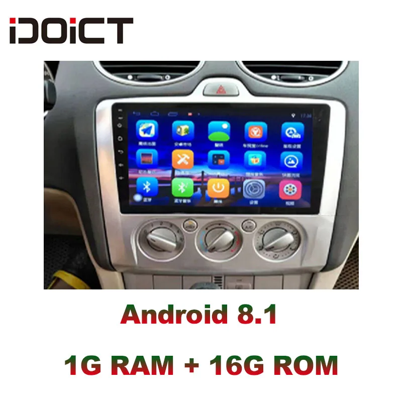 IDOICT Android 9 1 автомобильный DVD плеер GPS навигация Мультимедиа для Ford Focus радио 2005-2011