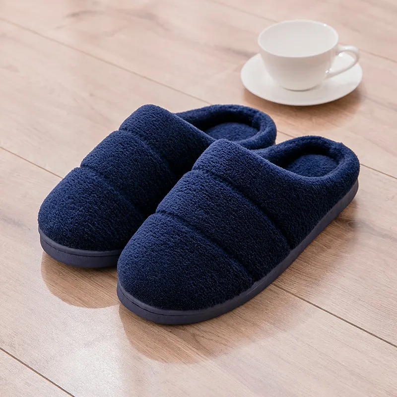 Зимние хлопковые мужские тапочки новинка 2019 простая домашняя Нескользящая