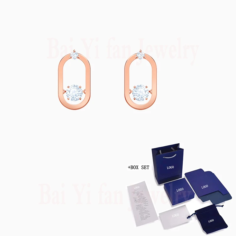 

Fashion jewelry SWA new SPARKLING DANCE hollow earrings charming dynamic crystal frame decoration female romantic jewelry gift