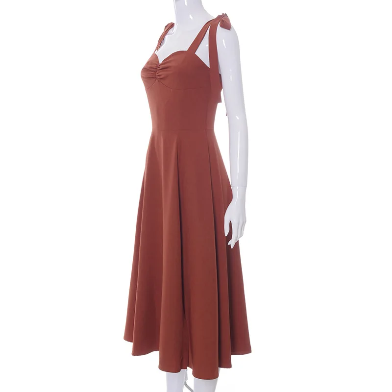 

Summer Fashion New Sexy Style Solid Color Sleeveless Halter Strapless Lace Dress Women's 2021