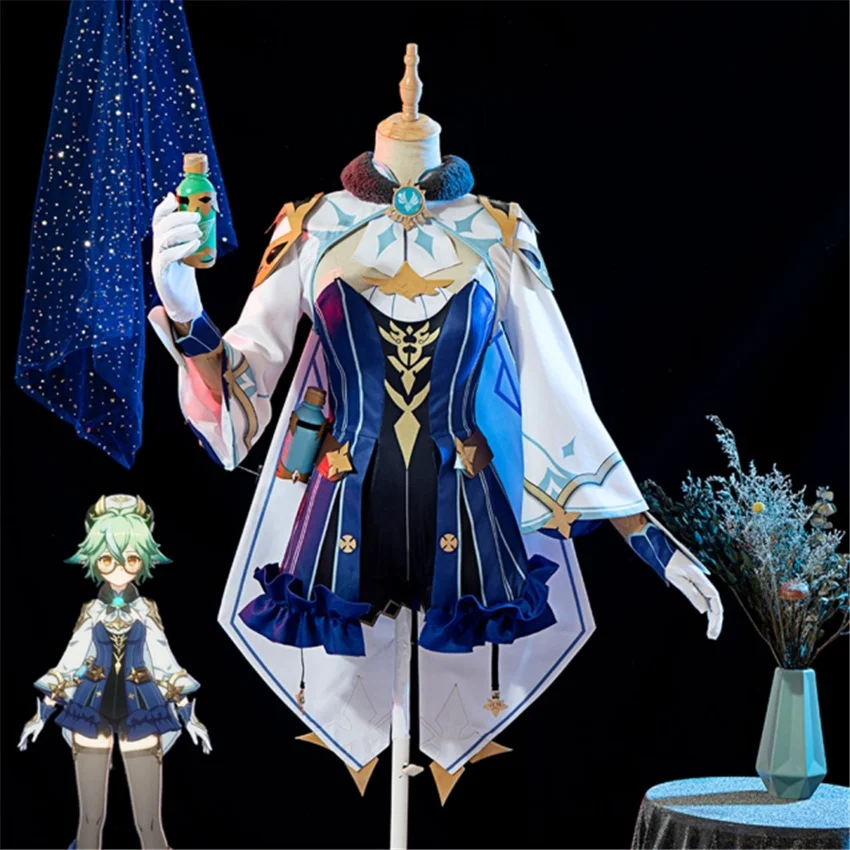 

Takerlama Genshin Impact Harmless Sweetness Sucrose Cosplay Dress Lolita Girl Cloak Adult Woman Game Costumes Outfits