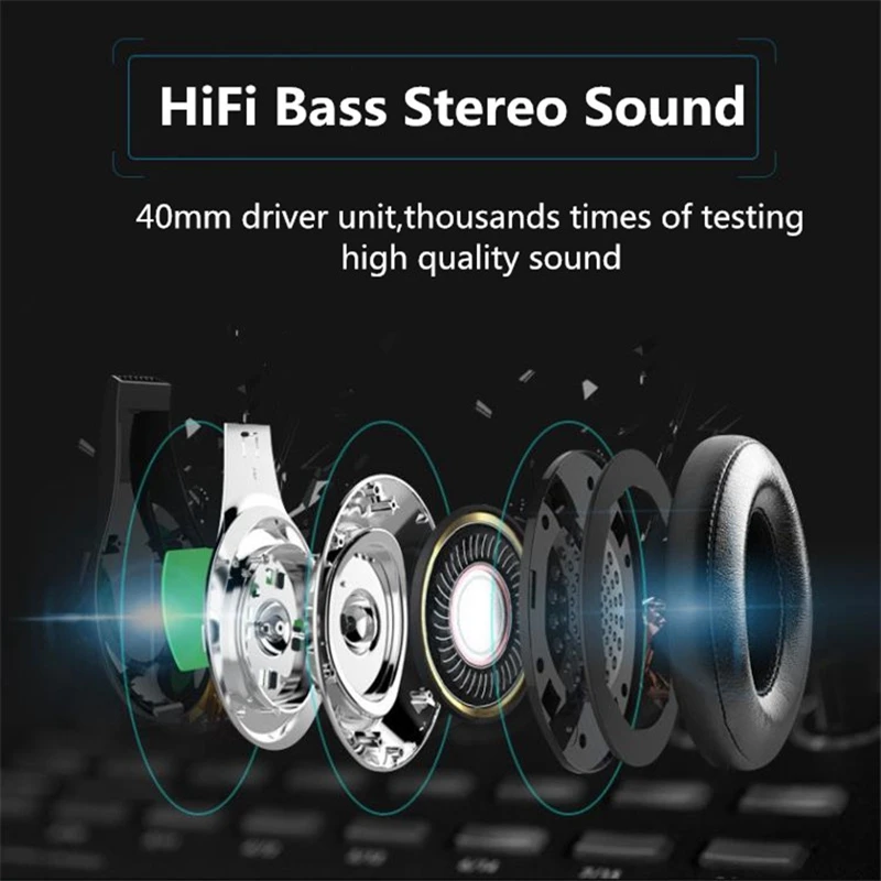 ЖК дисплей Дисплей Bluetooth Беспроводной наушники с микрофоном Hi Fi стерео шлем Шум