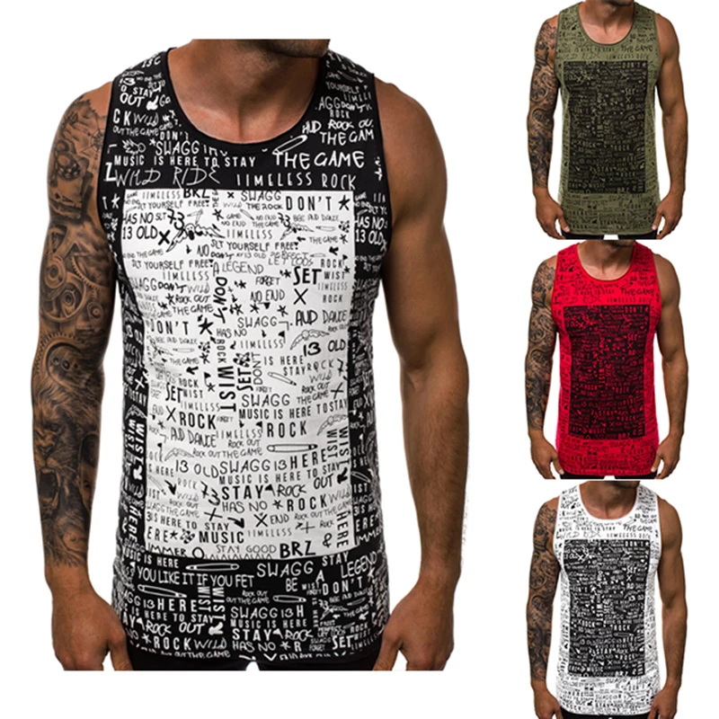 

Spring and Summer New Monogrammed Crew-neck Sleeveless Vest for Men Tank Top