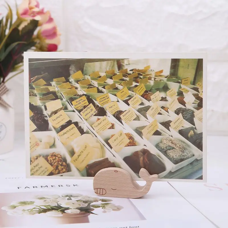 Симпатичная мультяшная животная деревянная папка для информации и фотографий