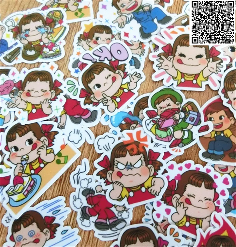 

40 pcs Naughty little girl stickers for Home decor on phone book macbook laptop sticker decal fridge skateboard doodle toy