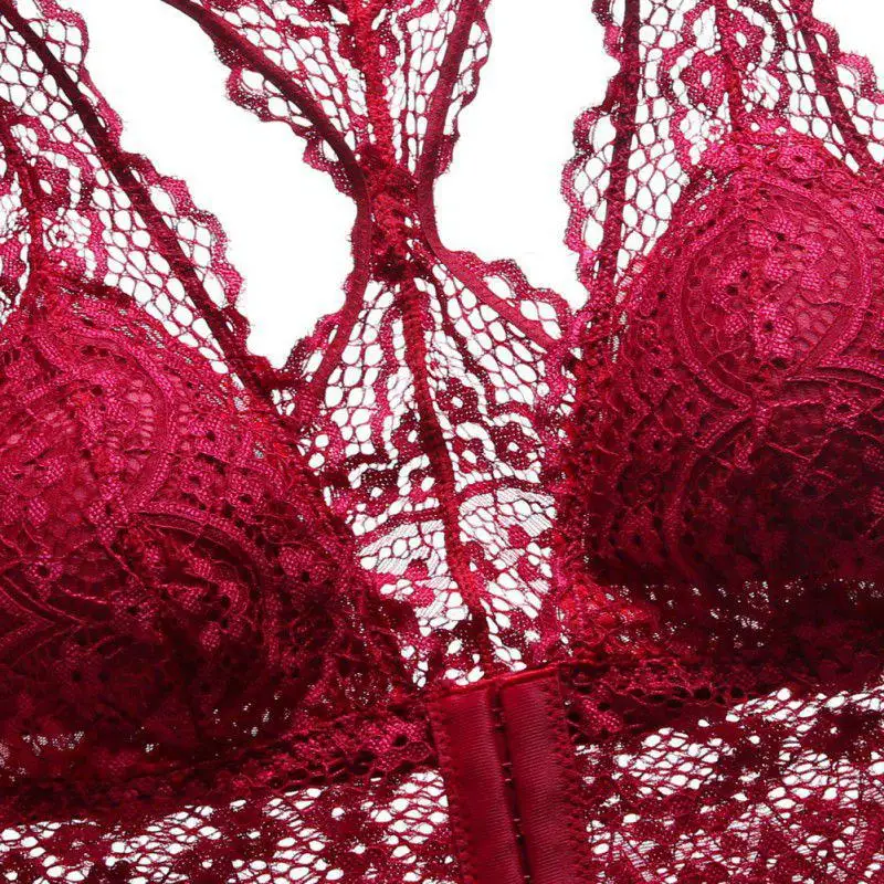 Кружевной бюстгальтер с застежкой спереди Женский Регулируемый спортивный