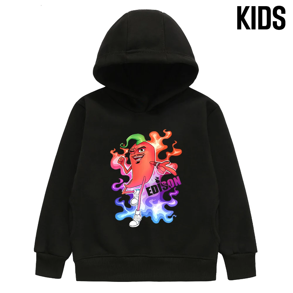 Los ni&ntilde;os Sudadera con capucha Merch Edison Perec de chile caliente primavera y oto&ntilde;o chico es Thicked sudaderas con capucha Edison Pts ropa familiar Casual-0