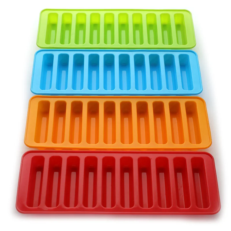 

10 Grids Chic Long Strip Shape Silicone Ice Cube Mould Trays Diy Baking Mould Ice Cube Maker Silicone Sausage Hot Dog Mould