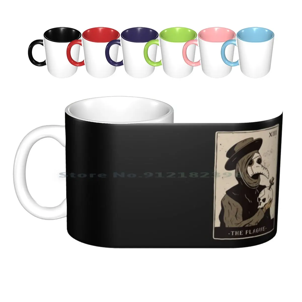 

Чумного Таро керамические кружки, кофейные чашки, кружка для молока и чая, Чумного веера, искусство Чумного птица, страшная, смерти, жуткая п...