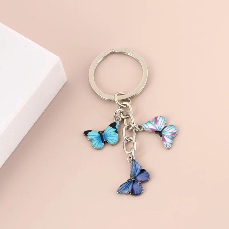 

New Colorful Enamel Butterfly Keychain Insects Car Key Women Bag Accessories Jewelry Gifts Anime Keychain Keychains