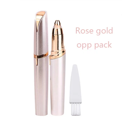 rose gold-2 Бренд, 4 цвета, электрический триммер для бровей, макияж, мини бритва для бровей, бритва, портативный эпилятор, средство для удаления волос на лице для женщин - Цвет: rose gold-2