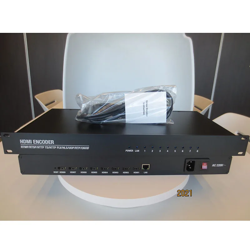 1U 8-канальный HEVC H265 H264 HD HDMI к IP видео кодировщик IPTV прямая трансляция медиакодер с