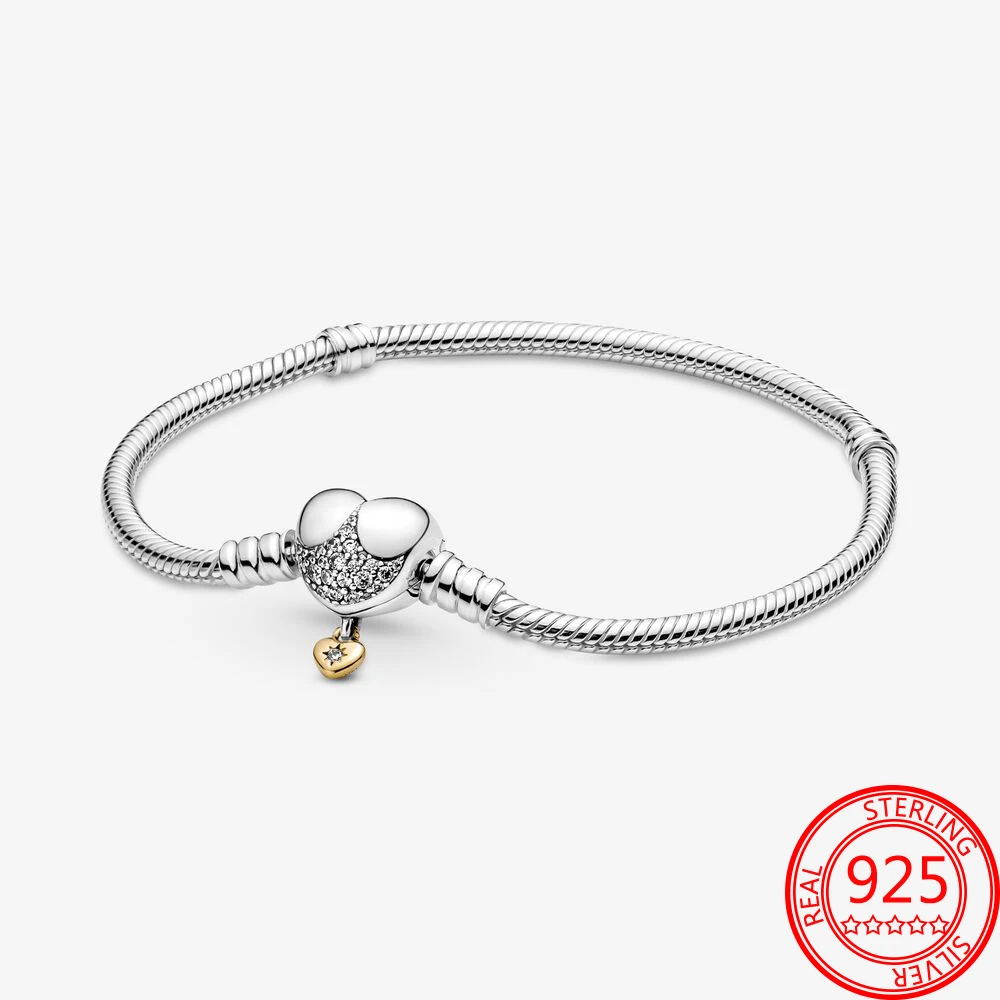 

Trendy 2021 New Cartoon Minie Head Dangle Clasp Classin Basic Chain For Charm Bracelet S925 Silver Jewelry Women