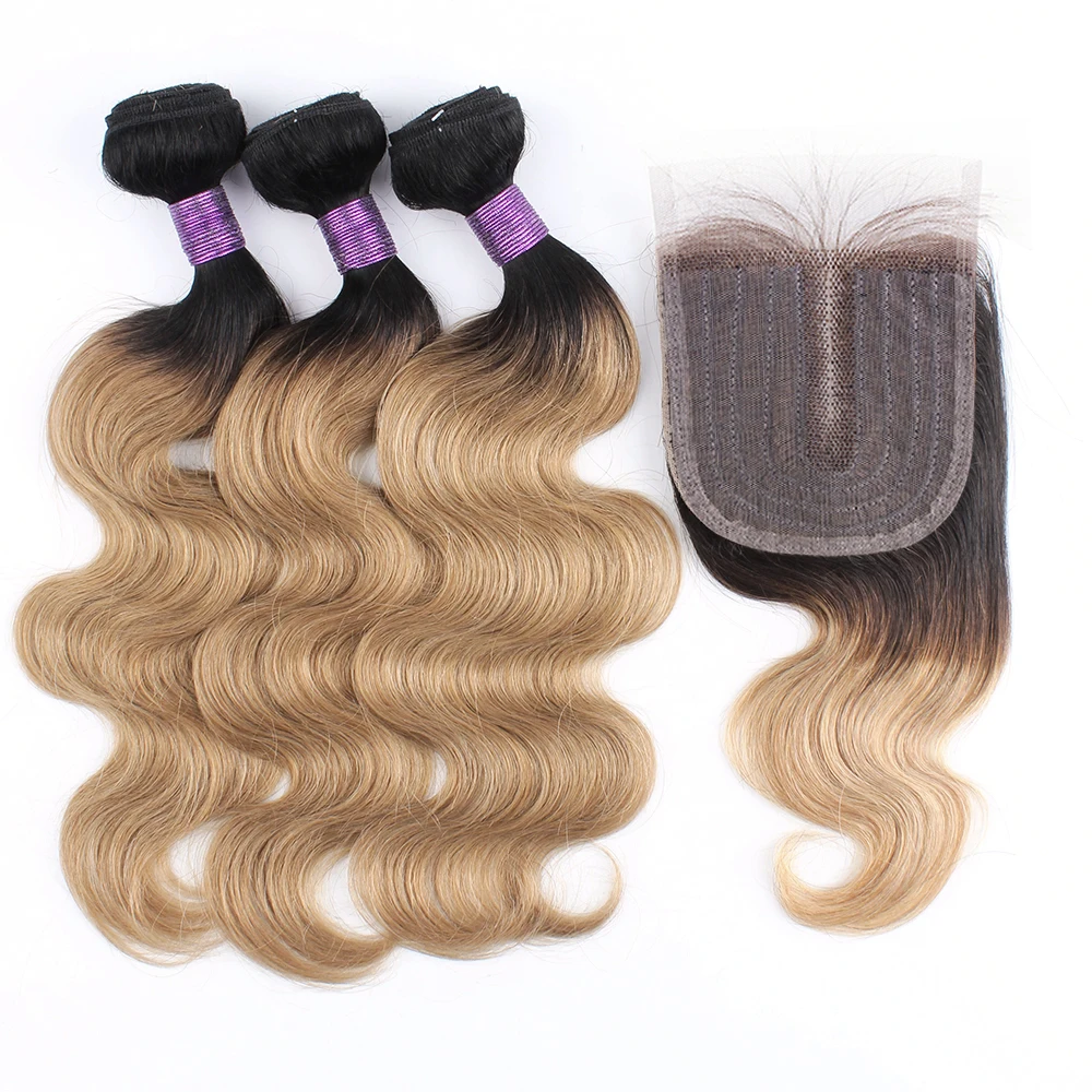 Bobbi 3 пряди с закрытием кружева средняя часть 200 г/компл. объемная волна эффектом